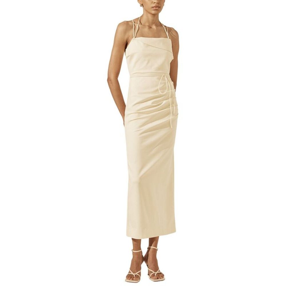 Shona Joy Womens  Lani Draped Cross Back Midi Dress